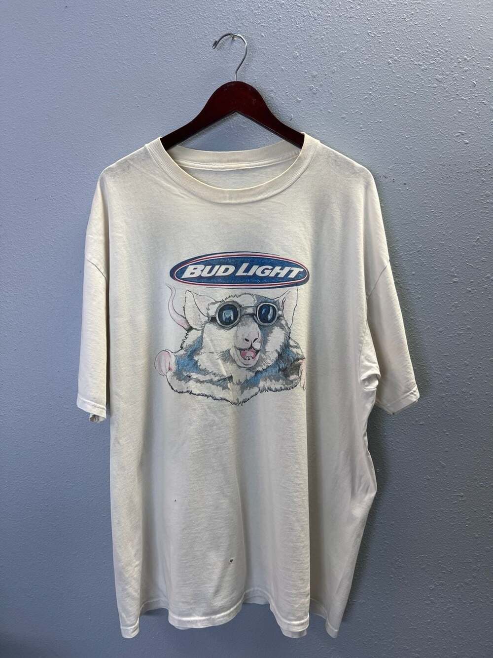 Vintage 1999 Bud Light Beer Shirt XL Mouse Cheese Goggles Beer Graphic 0572
